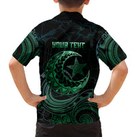 Personalised Polynesia Family Matching Long Sleeve Bodycon Dress and Hawaiian Shirt With Islam Crescent And Star LT05 - Polynesian Pride