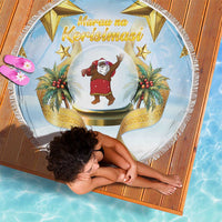 Fiji Christmas Beach Blanket Snow Globe With Fijian Santa LT05