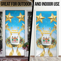 Fiji Christmas Door Cover Snow Globe With Fijian Santa LT05