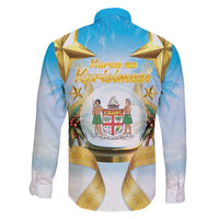 Fiji Christmas Family Matching Off Shoulder Maxi Dress and Hawaiian Shirt Snow Globe With Fijian Santa LT05