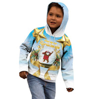 Fiji Christmas Kid Hoodie Snow Globe With Fijian Santa LT05 - Polynesian Pride