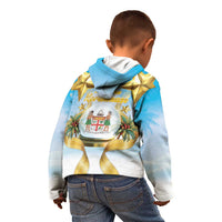 Fiji Christmas Kid Hoodie Snow Globe With Fijian Santa LT05 - Polynesian Pride