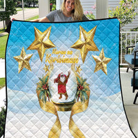 Fiji Christmas Quilt Snow Globe With Fijian Santa LT05