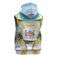Fiji Christmas Sleeveless Zip Hoodie Snow Globe With Fijian Santa LT05