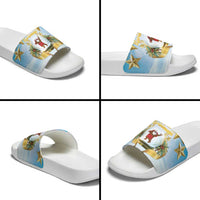Fiji Christmas Slide Sandals Snow Globe With Fijian Santa LT05