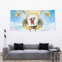 Fiji Christmas Tapestry Snow Globe With Fijian Santa LT05