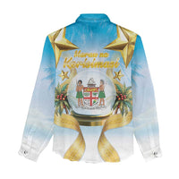 Fiji Christmas Women Casual Shirt Snow Globe With Fijian Santa LT05