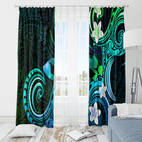 Hawaii Humuhumu Reef Triggerfish Window Curtain Turquoise With Plumeria LT05 - Polynesian Pride