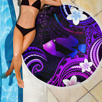 Hawaii Humuhumu Reef Triggerfish Beach Blanket Violet With Plumeria LT05 - Polynesian Pride