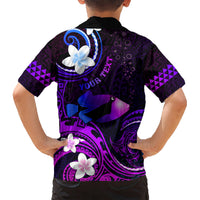 Personalised Hawaii Humuhumu Reef Triggerfish Hawaiian Shirt Violet With Plumeria LT05 - Polynesian Pride