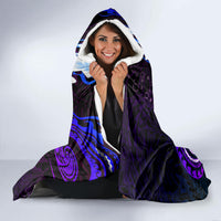 Hawaii Humuhumu Reef Triggerfish Hooded Blanket Violet With Plumeria LT05 - Polynesian Pride