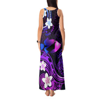 Personalised Hawaii Humuhumu Reef Triggerfish Tank Maxi Dress Violet With Plumeria LT05 - Polynesian Pride