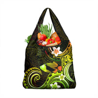 Hawaii Humuhumu Reef Triggerfish Grocery Bag Reggae With Plumeria