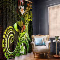 Hawaii Humuhumu Reef Triggerfish Window Curtain Reggae With Plumeria LT05 - Polynesian Pride