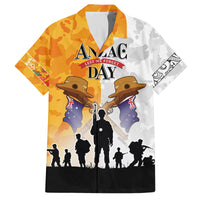 Australia And New Zealand ANZAC Day Family Matching Off Shoulder Short Dress and Hawaiian Shirt Lest We Forget LT05 Dad's Shirt - Short Sleeve Yellow - Polynesian Pride