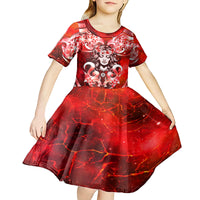Hawaii Goddess Of Fire Madame Pele Kid Short Sleeve Dress Polynesian Style LT05 - Polynesian Pride