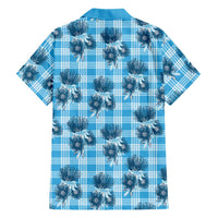 Blue Palaka Hawaii Hawaiian Shirt Hawaiian Lehua Blossoms LT05 - Polynesian Pride