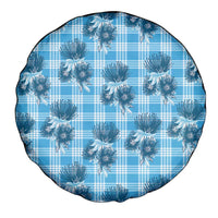 Blue Palaka Hawaii Spare Tire Cover Hawaiian Lehua Blossoms LT05 - Polynesian Pride