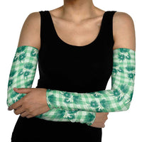 Green Palaka Hawaii Arm Sleeves Hawaiian Lehua Blossoms LT05 - Polynesian Pride