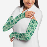 Green Palaka Hawaii Arm Sleeves Hawaiian Lehua Blossoms LT05 - Polynesian Pride