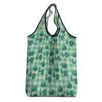 Green Palaka Hawaii Grocery Bag Hawaiian Lehua Blossoms
