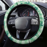 Green Palaka Hawaii Steering Wheel Cover Hawaiian Lehua Blossoms LT05 - Polynesian Pride