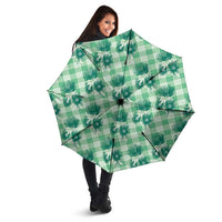 Green Palaka Hawaii Umbrella Hawaiian Lehua Blossoms
