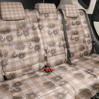 Brown Palaka Hawaii Back Car Seat Cover Hawaiian Lehua Blossoms