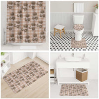 Brown Palaka Hawaii Bathroom Set Hawaiian Lehua Blossoms