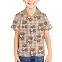 Brown Palaka Hawaii Hawaiian Shirt Hawaiian Lehua Blossoms
