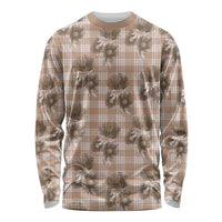 Brown Palaka Hawaii Long Sleeve Shirt Hawaiian Lehua Blossoms LT05 Unisex Brown - Polynesian Pride