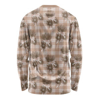 Brown Palaka Hawaii Long Sleeve Shirt Hawaiian Lehua Blossoms LT05 - Polynesian Pride