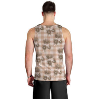 Brown Palaka Hawaii Men Tank Top Hawaiian Lehua Blossoms LT05 - Polynesian Pride