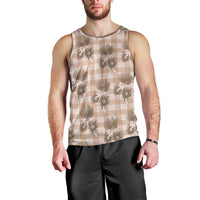 Brown Palaka Hawaii Men Tank Top Hawaiian Lehua Blossoms LT05 - Polynesian Pride