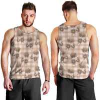 Brown Palaka Hawaii Men Tank Top Hawaiian Lehua Blossoms LT05 - Polynesian Pride