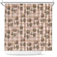 Brown Palaka Hawaii Shower Curtain Hawaiian Lehua Blossoms LT05 Brown - Polynesian Pride