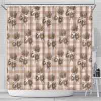 Brown Palaka Hawaii Shower Curtain Hawaiian Lehua Blossoms LT05 - Polynesian Pride