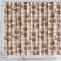 Brown Palaka Hawaii Shower Curtain Hawaiian Lehua Blossoms LT05 - Polynesian Pride
