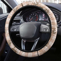 Brown Palaka Hawaii Steering Wheel Cover Hawaiian Lehua Blossoms LT05 - Polynesian Pride