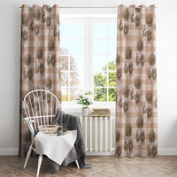 Brown Palaka Hawaii Window Curtain Hawaiian Lehua Blossoms