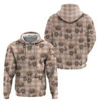 Brown Palaka Hawaii Zip Hoodie Hawaiian Lehua Blossoms LT05 - Polynesian Pride
