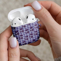 Purple Palaka Hawaii AirPods Case Hawaiian Lehua Blossoms