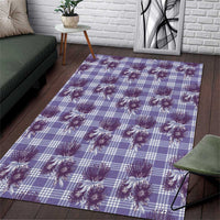 Purple Palaka Hawaii Area Rug Hawaiian Lehua Blossoms