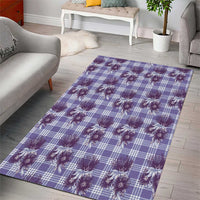 Purple Palaka Hawaii Area Rug Hawaiian Lehua Blossoms