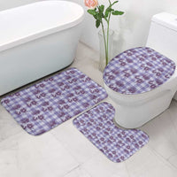 Purple Palaka Hawaii Bathroom Set Hawaiian Lehua Blossoms