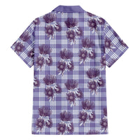 Purple Palaka Hawaii Family Matching Mermaid Dress and Hawaiian Shirt Hawaiian Lehua Blossoms