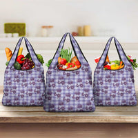 Purple Palaka Hawaii Grocery Bag Hawaiian Lehua Blossoms LT05 3-pack One Size Purple - Polynesian Pride