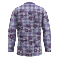 Purple Palaka Hawaii Hockey Jersey Hawaiian Lehua Blossoms