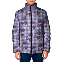 Purple Palaka Hawaii Padded Jacket Hawaiian Lehua Blossoms LT05 Men Purple - Polynesian Pride