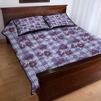 Purple Palaka Hawaii Quilt Bed Set Hawaiian Lehua Blossoms